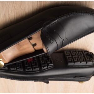 Chaussure Baladeuse – Versace en Cuir Noir