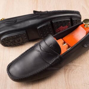 Chaussure Baladeuse – Polo en Cuir Noir